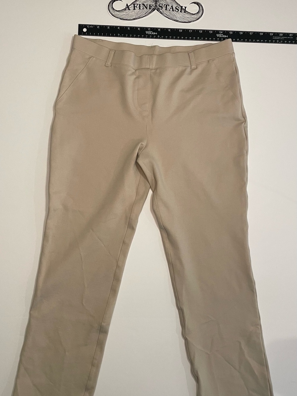 Quince Women's Beige Khaki Ultra Stretch Ponte Knit Pull on Pants Large
